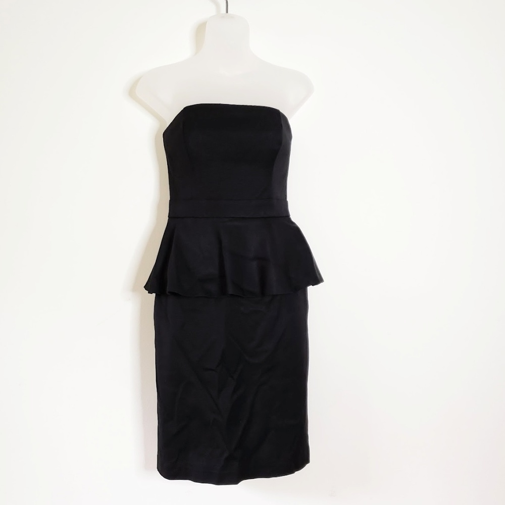 WHBM Black Strapless Peplum Sheath Dress - Picture 4 of 8